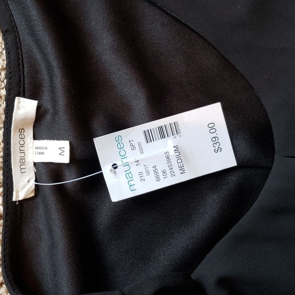 NWT Maurices cold-shoulder little black shift dress Sz M - Picture 4 of 7